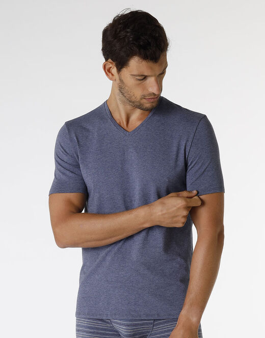 Lovable T-shirt Rephined Cotton Modal, blu melange Soddisfazione Garantita