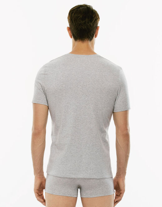Lovable T-Shirt uomo con scollo a V profondo Supima Premium Cotton, grigio melange Promozione Limitata