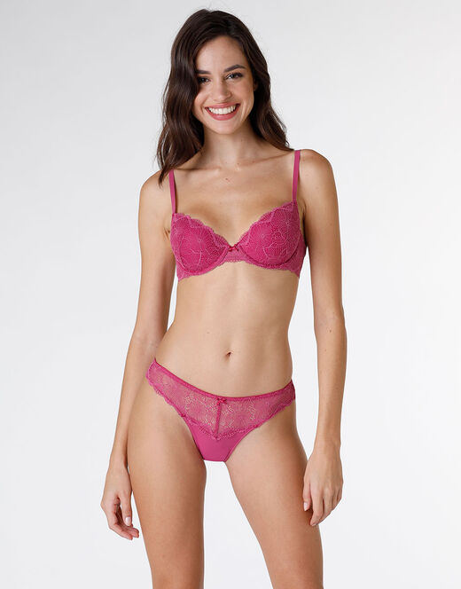 Lovable Brasiliano Pretty Lace in pizzo e microfibra, rosa sorbetto Convenienza