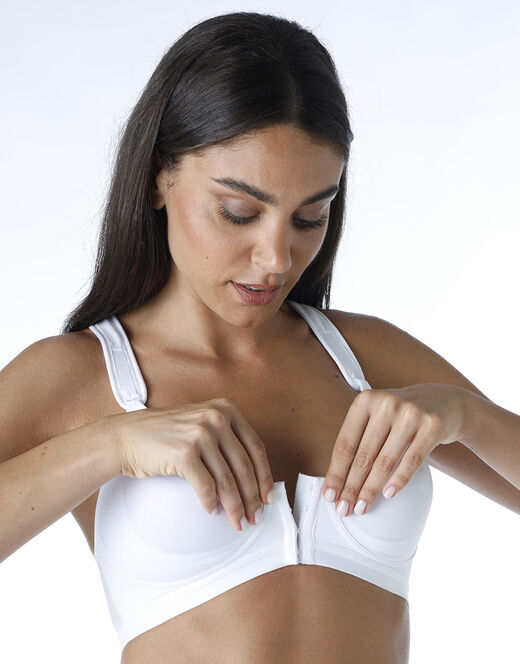 Lovable Reggiseno sportivo Active Comfort con apertura frontale alto impatto, bianco Outlet