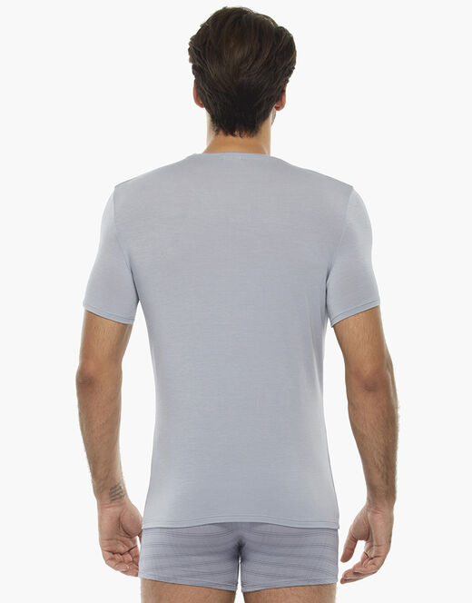 Lovable T-shirt uomo con scollo a v in micromodal, grigio chiaro 2025