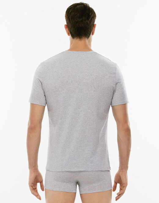 Lovable T-shirt girocollo Supima Premium Cotton in cotone elasticizzato, grigio melange Offerta