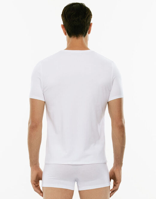 Lovable T-shirt girocollo Supima Premium Cotton in cotone elasticizzato, bianca Offerte giornaliere