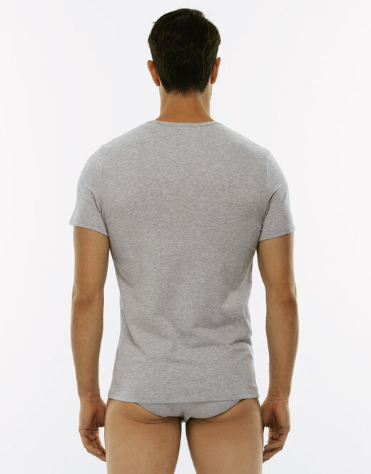 Lovable T-Shirt girocollo Cotton Stretch in cotone elasticizzato, grigio In Linea