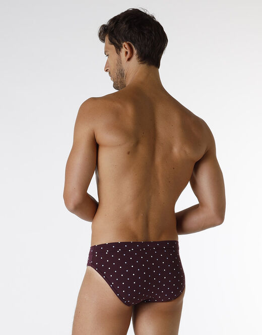 Lovable Slip Classic Cotton Modal, bordeaux con stampa geometrica Novità