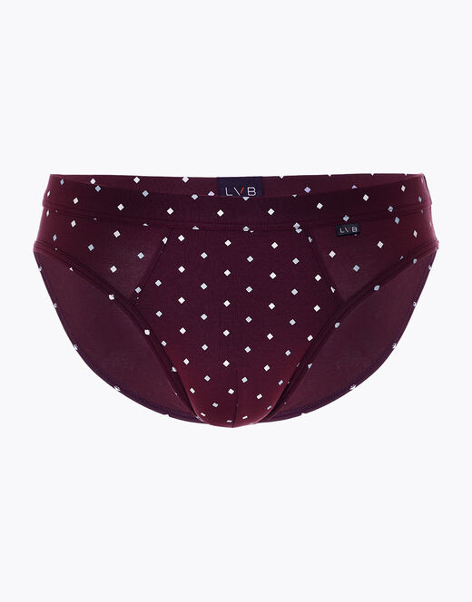 Lovable Slip Classic Cotton Modal, bordeaux con stampa geometrica Novità