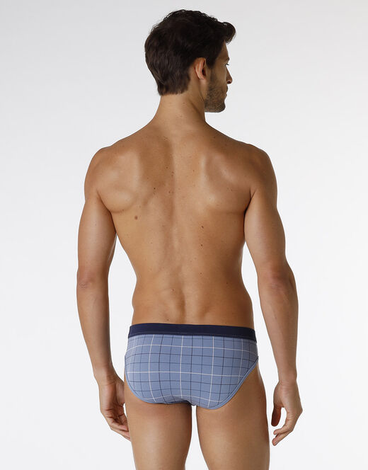 Lovable Slip Casual Stretch Cotton in cotone elasticizzato, azzurro con stampa a quadri Sconto