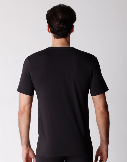 Lovable T-shirt scollo a V uomo in cotone biologico, confezione x2 nero Economico