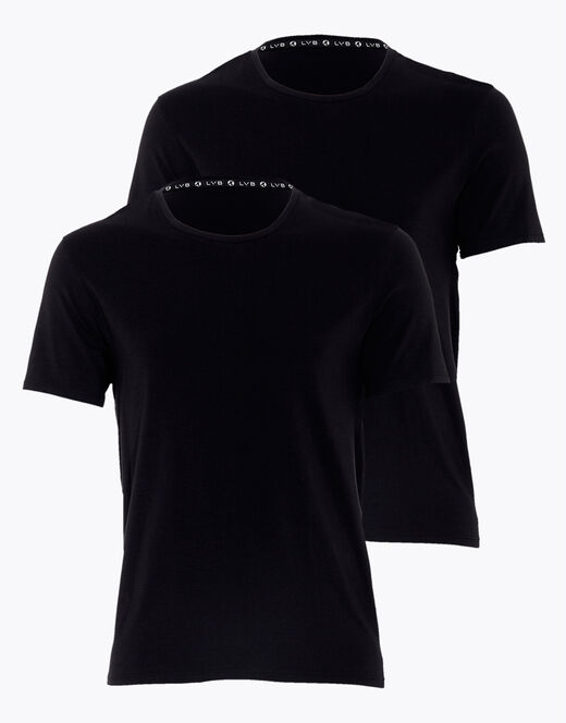 Lovable T-shirt scollo a V uomo in cotone biologico, confezione x2 nero Economico
