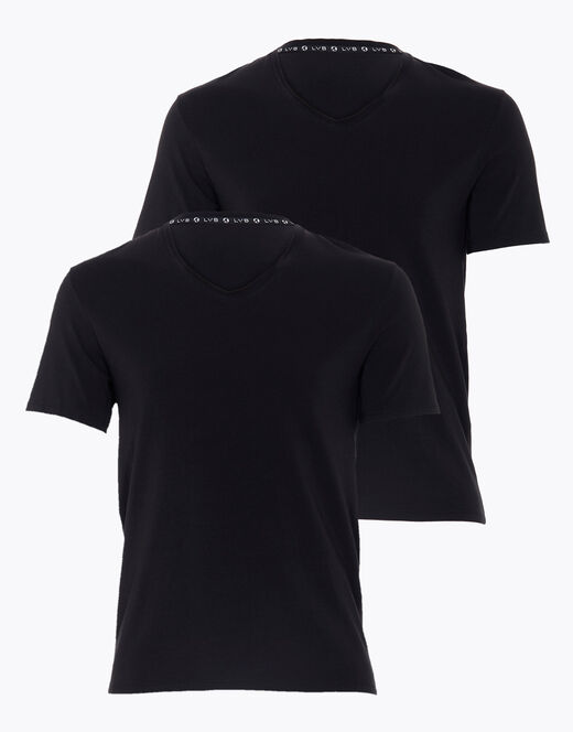 Lovable T-shirt girocollo uomo bipack in cotone biologico, nero In Vendita
