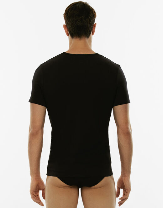 Lovable T-Shirt girocollo Cotton Stretch in cotone elasticizzato, nero Vendita Calda