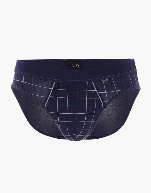 Lovable Slip Casual Stretch Cotton in cotone elasticizzato, blu navy con stampa a quadri Italia