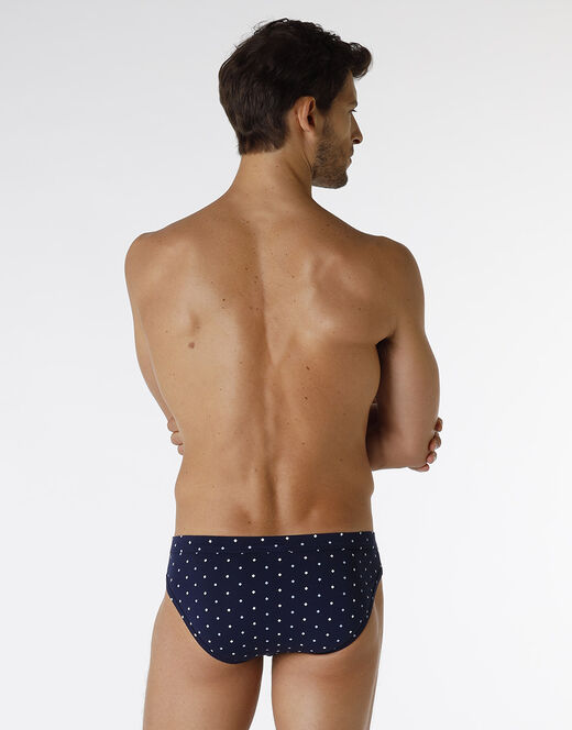 Lovable Slip Classic Cotton Modal, blu navy con stampa geometrica Promozione Limitata