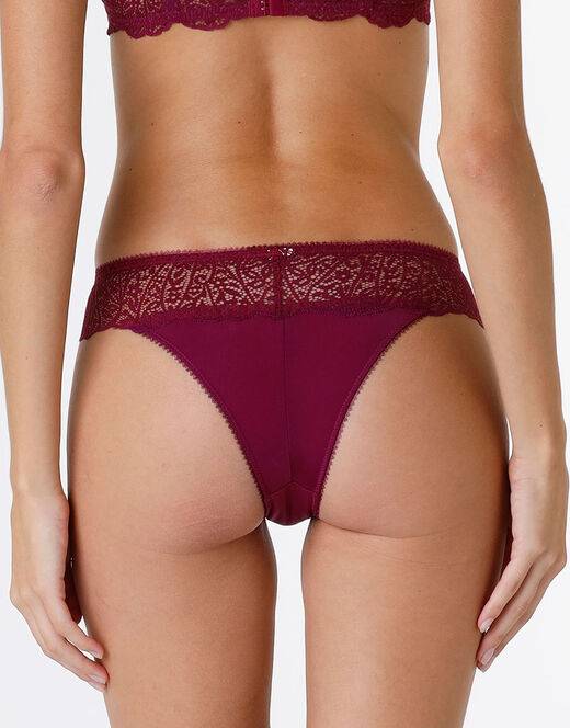 Lovable Brasiliano Exquisite Lace in pizzo e microfibra, bordeaux Vendite Flash