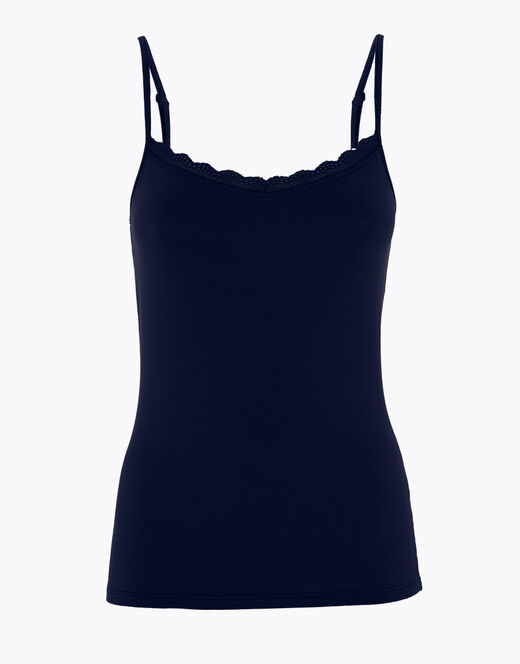 Lovable Top Basic Soul in viscosa e pizzo, blu scuro Negozio