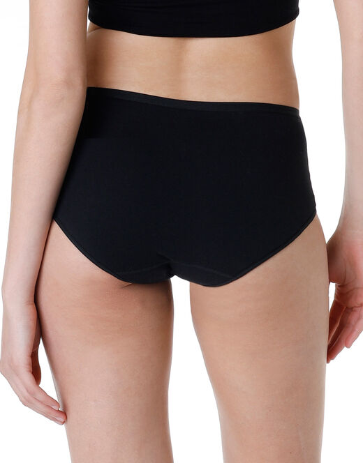 Lovable Slip midi assorbente lavabile in cotone elasticizzato, nero Presa