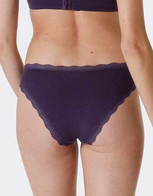 Lovable Slip Lovable Panties in cotone e pizzo elasticizzati, tornado scuro Vendite Flash