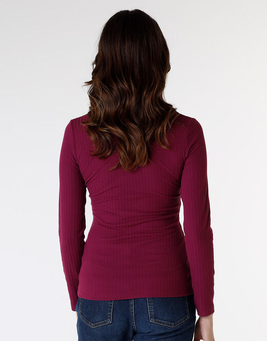 Lovable Maglia manica lunga Basic Soul, bordeaux Nuovo
