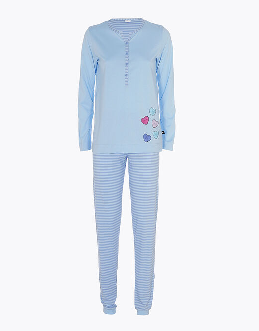 Lovable Pigiama lungo in jersey di cotone, azzurro Promozione