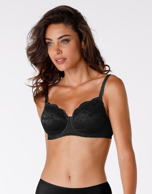 Lovable Reggiseno con ferretto senza imbottitura Exuberance, nero, in pizzo. Alto sostegno Vendita Calda
