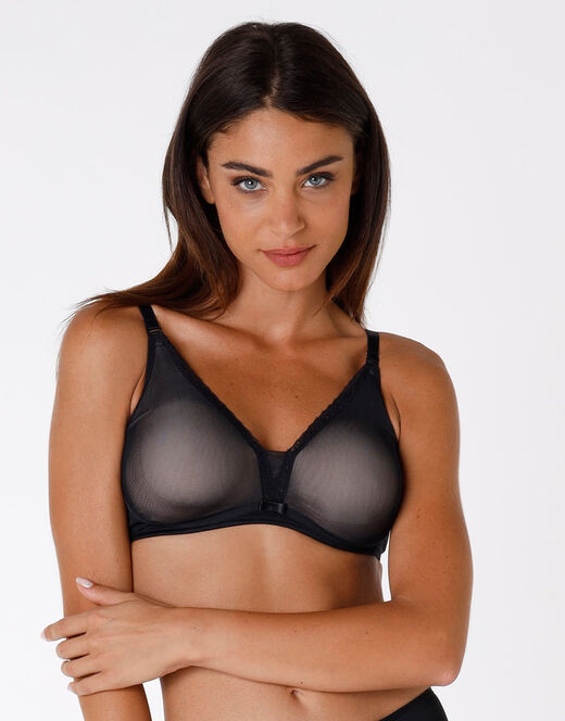 Lovable Reggiseno senza ferretto Tonic Lift in pizzo e tulle, nero Negozio