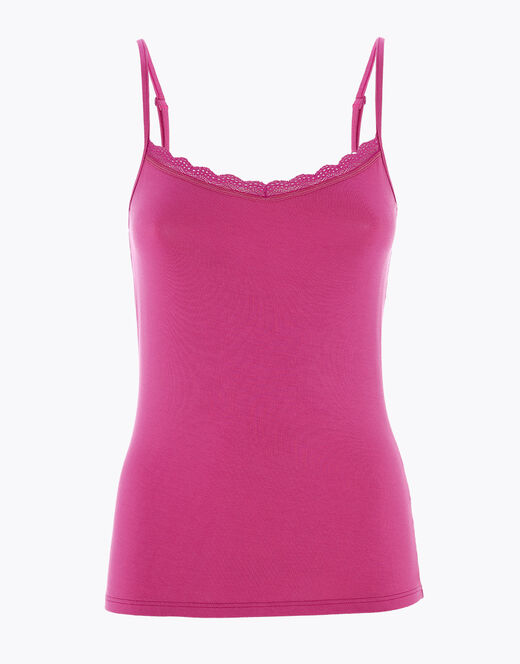 Lovable Top Basic Soul in viscosa e pizzo, rosa sorbetto Prezzo Ridotto