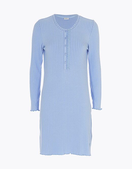 Lovable Camicia da notte in costina calda, azzurro ortensia Convenienza