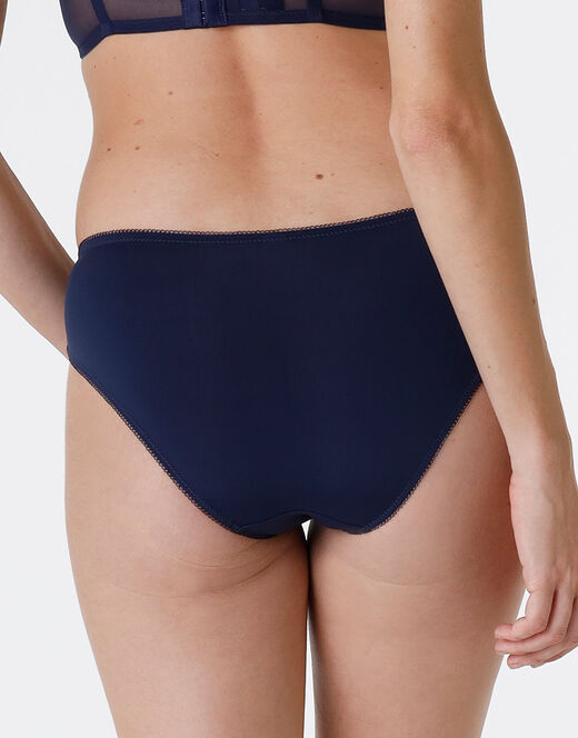 Lovable Slip Striped Lace in pizzo e microfibra, blu scuro Hotsell