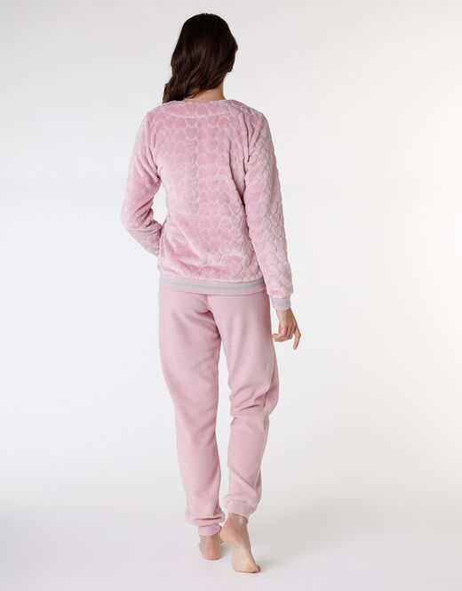Lovable Homewear in pelliccetta e pile, rosa polvere Nuova
