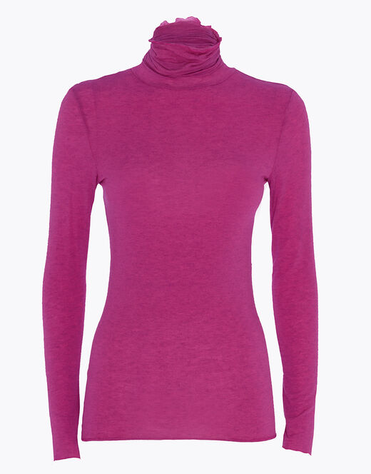 Lovable Maglia a collo alto e manica lunga in modal e cashmere, rosa sorbetto Shopping Online