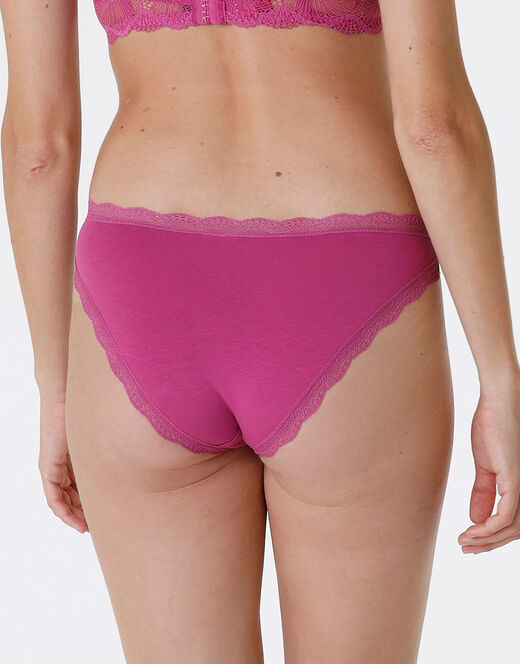 Lovable Slip Lovable Panties in cotone e pizzo elasticizzati, rosa sorbetto Online