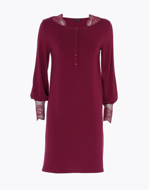 Lovable Camicia da notte in jersey, bordeaux Vendita Economica