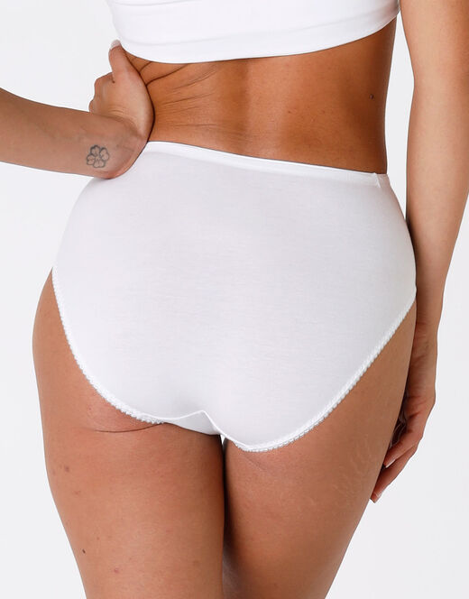 Lovable Slip midi Lovely Charme bianco in cotone elasticizzato con pizzo Affare Del Giorno