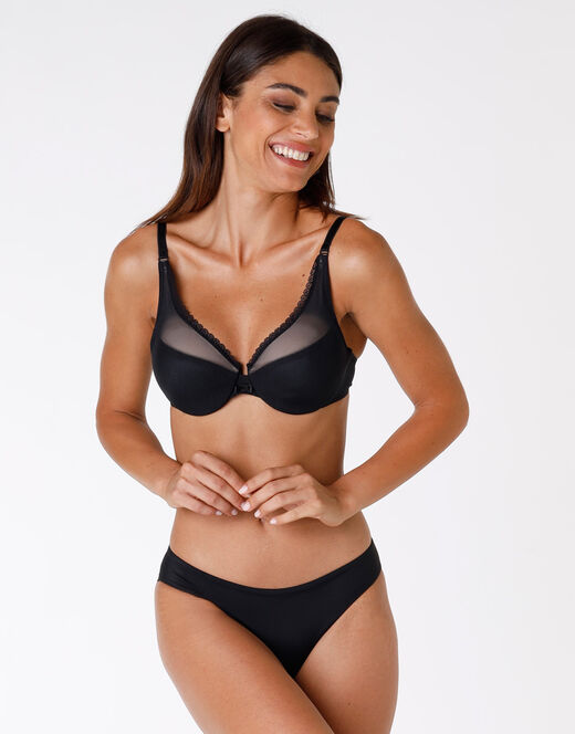 Lovable Reggiseno con ferretto Tonic Lift in pizzo e tulle, nero Sottocosto