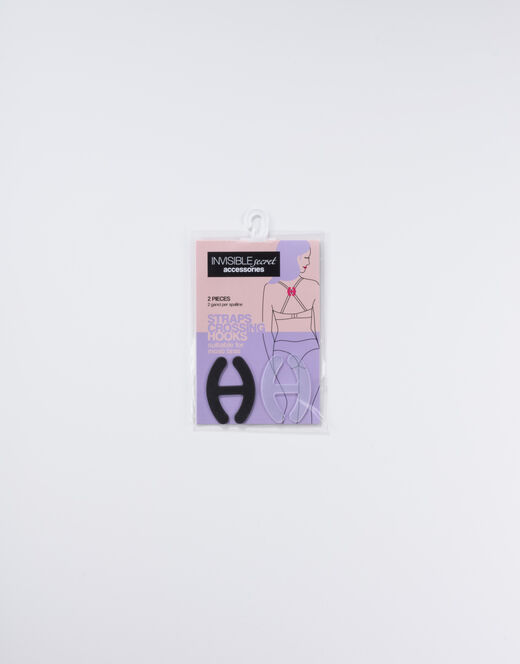 Lovable Ganci per spalline Invisible Secret, confezione x2 nero e trasparente Moda