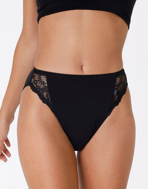 Lovable Slip mini sgambato Lovely charme nero in cotone elasticizzato con pizzo Offerta