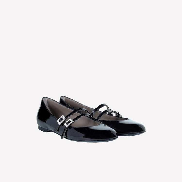 Roberto Festa BALLERINA IN VERNICE CON DOPPIO CINTURINO E FIBBIE STRASS DITS Outlet