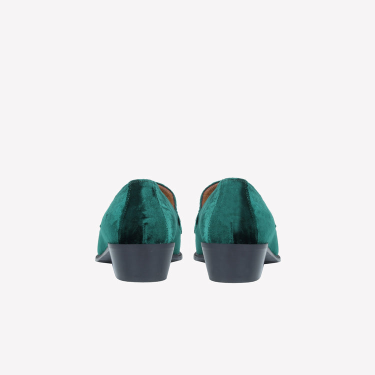 Roberto Festa MOCASSINO IN VELLUTO GREEN CON ACCESSORIO MORSETTO ORO AXEL Consegna Veloce