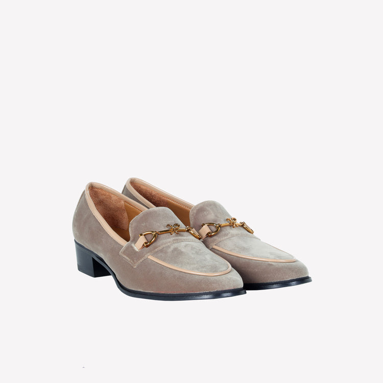 Roberto Festa MOCASSINO IN VELLUTO VOLPE CON ACCESSORIO MORSETTO ORO AXEL Promozione Limitata