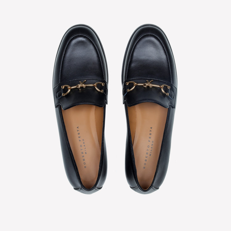 Roberto Festa MOCASSINO IN NAPPA CON ACCESSORIO MORSETTO ORO AXEL Fino Al -60%