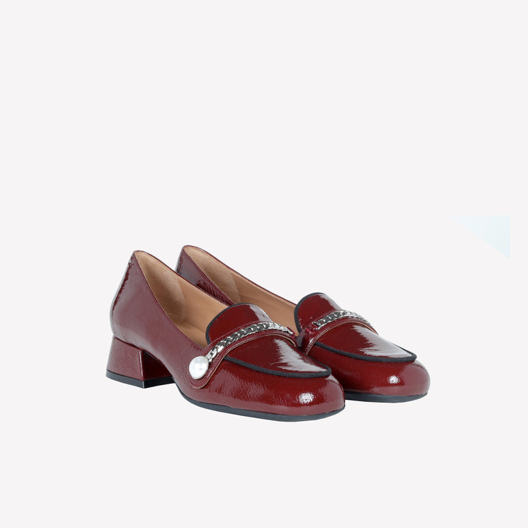 Roberto Festa MOCASSINO IN VERNICE BORDEAUX CON ACCESSORIO CATENA ARGENTO DODI Affare Del Giorno