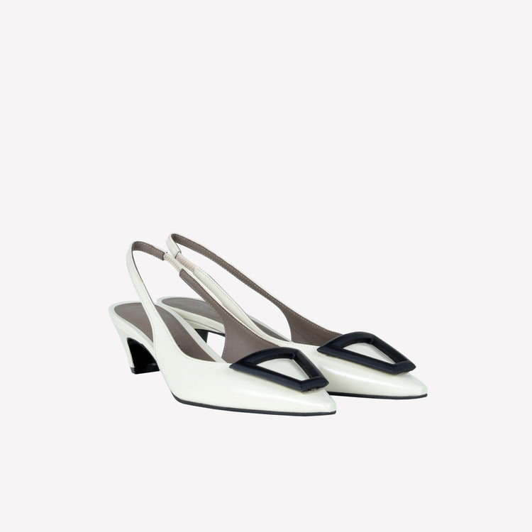 Roberto Festa SLINGBACK IN VITELLO SPAZZOLATO OFF WHITE CON FIBBIA GOMMATA DORIEN Sottocosto