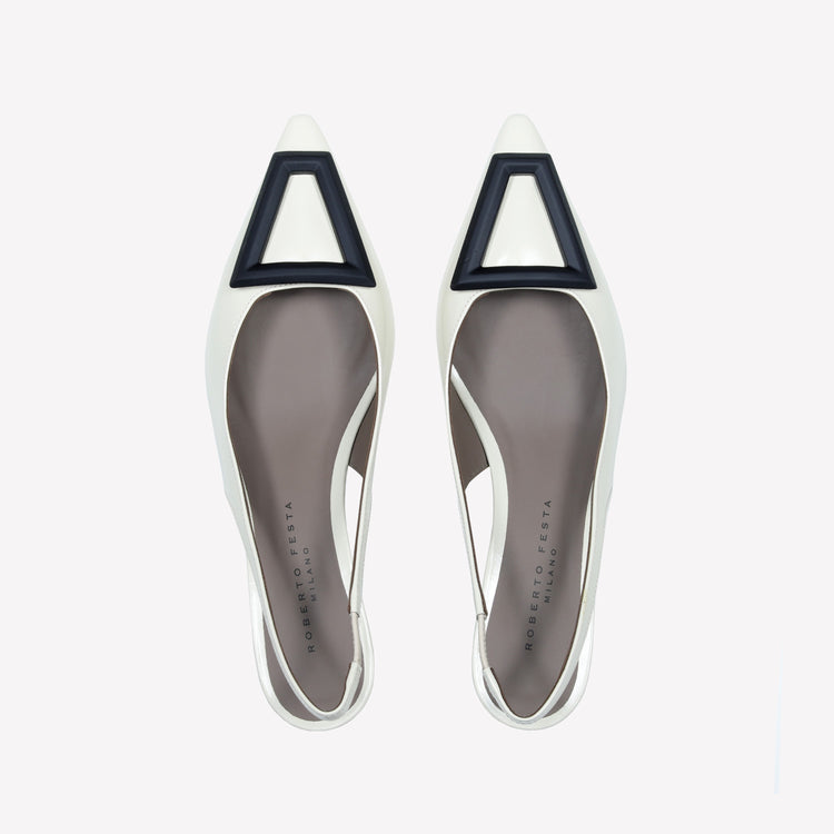 Roberto Festa SLINGBACK IN VITELLO SPAZZOLATO OFF WHITE CON FIBBIA GOMMATA DORIEN Sottocosto
