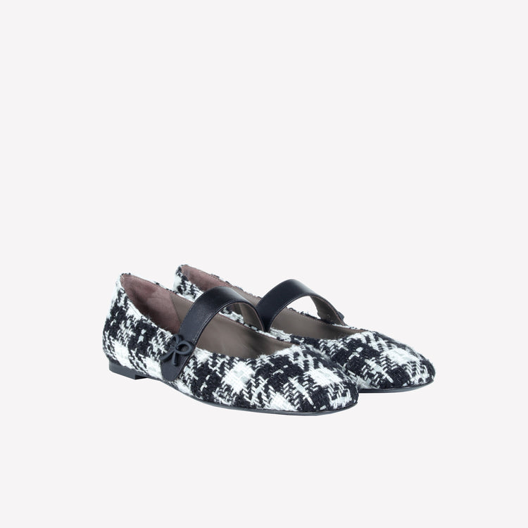 Roberto Festa BALLERINA IN TWEED CON CINTURINO SU COLLO DEL PIEDE CONNYS Sconto