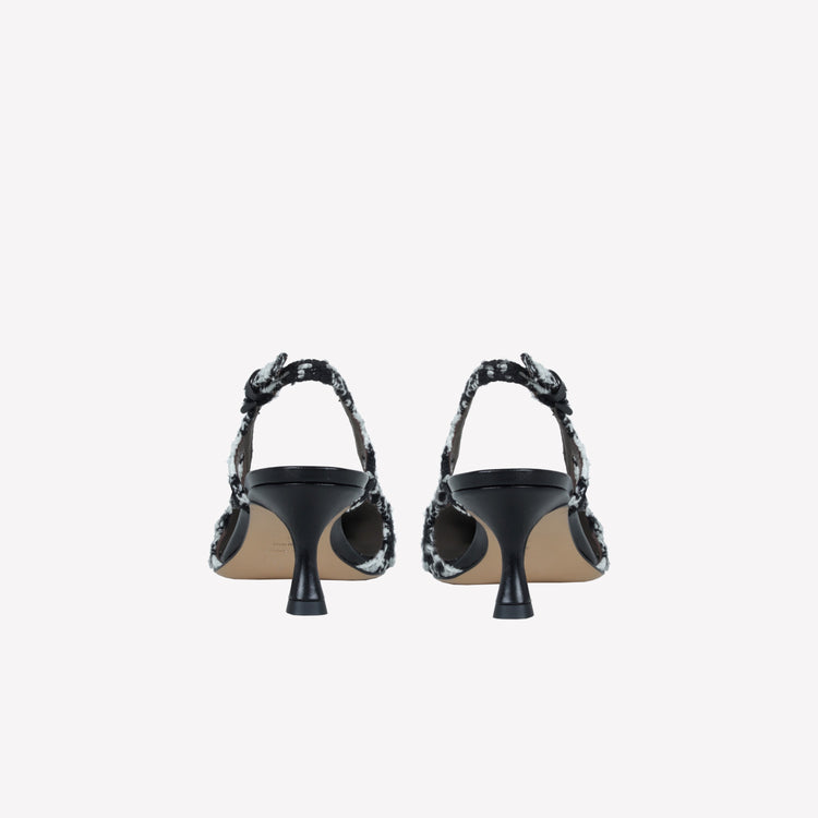 Roberto Festa SLINGBACK IN TWEED CON FIBBIA CRISTALLI BAGUETTE ATENA Italia