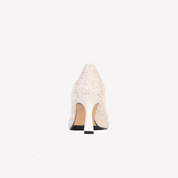 Roberto Festa DÉCOLLETÉ IN BOUCLÉ BIANCO CON ACCESSORIO STRASS LILLY 2025