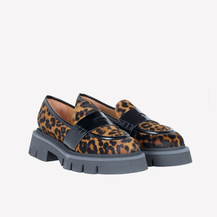 Roberto Festa MOCASSINO IN PELLE DI VITELLO CON STAMPA LEOPARDATA ALIAH Negozi Online