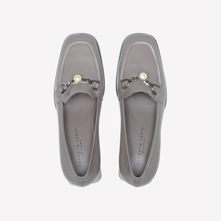 Roberto Festa MOCASSINO IN NAPPA ACACIA CON ACCESSORIO PERLA GERT Consegna Veloce