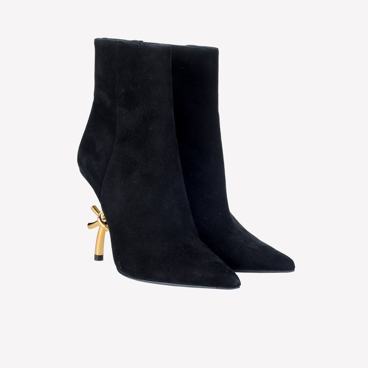 Roberto Festa ANKLE BOOT IN CAMOSCIO CON TACCO SCULTURA LOGO SCARLETT Sottocosto