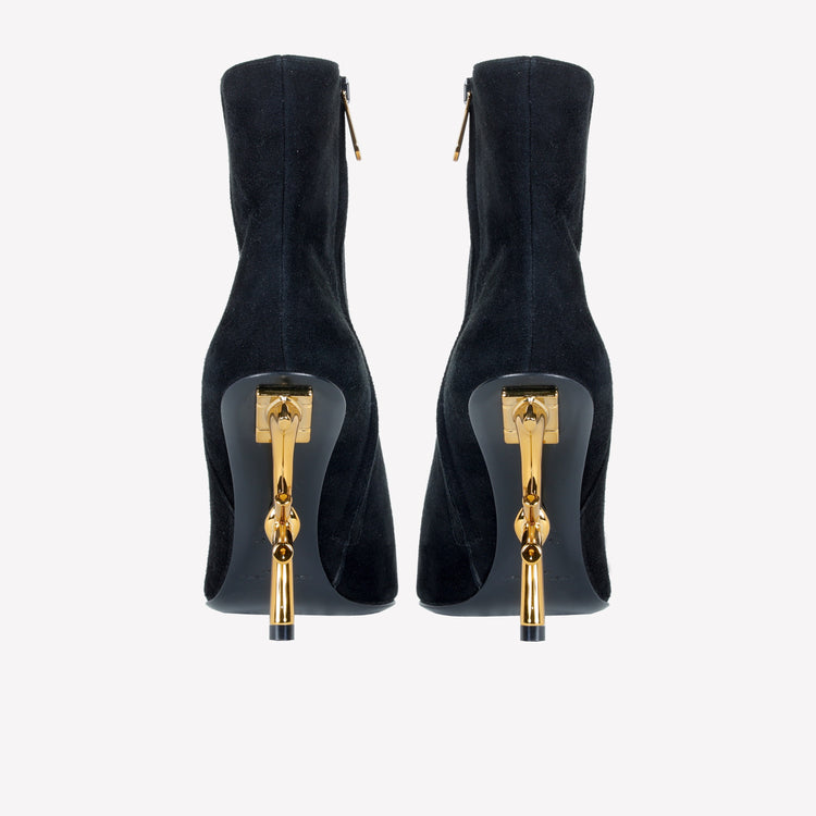 Roberto Festa ANKLE BOOT IN CAMOSCIO CON TACCO SCULTURA LOGO SCARLETT Sottocosto